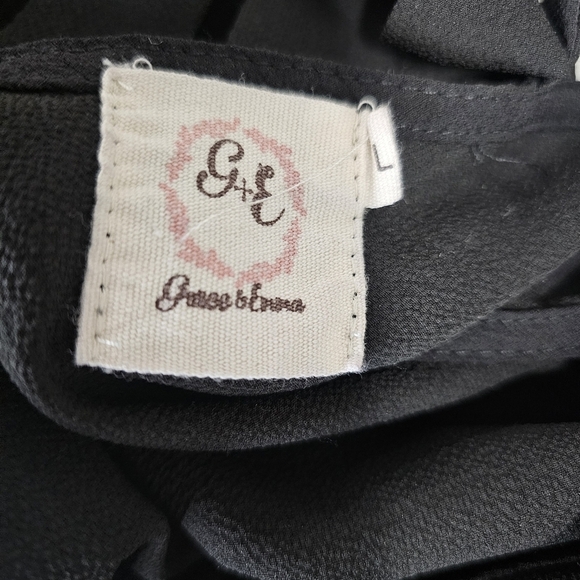 Grace & Emma Embroidered Sheer Tunic Ruffle Boho Tank Womens Size Large - Picture 6 of 7